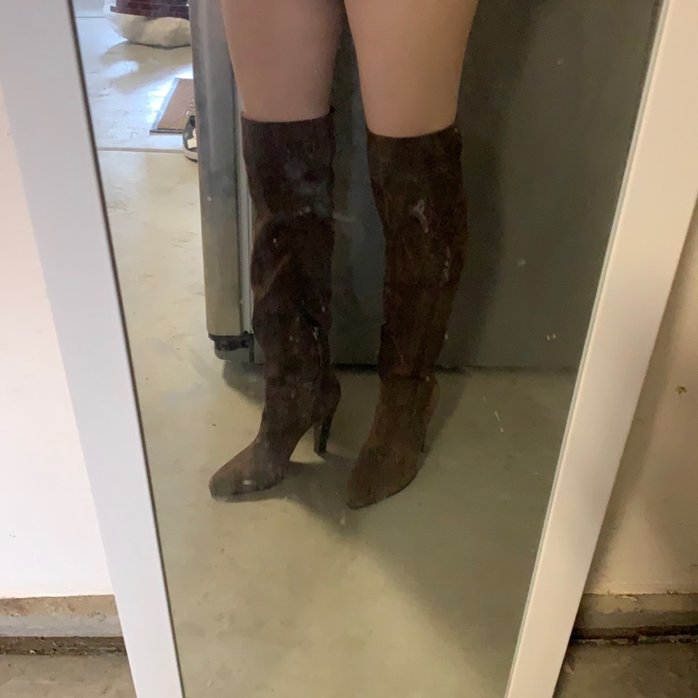 MIU MIU thigh high suede boots